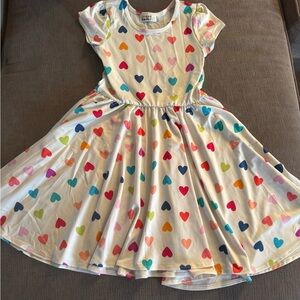 Dot Dot Smile Multicolor Heart Print Kids Dress